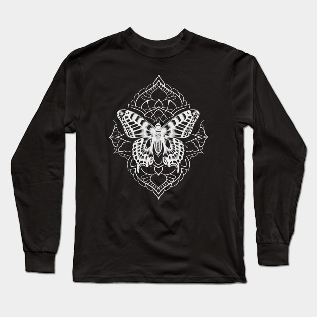 Butterfly mandala Long Sleeve T-Shirt by Rachellily